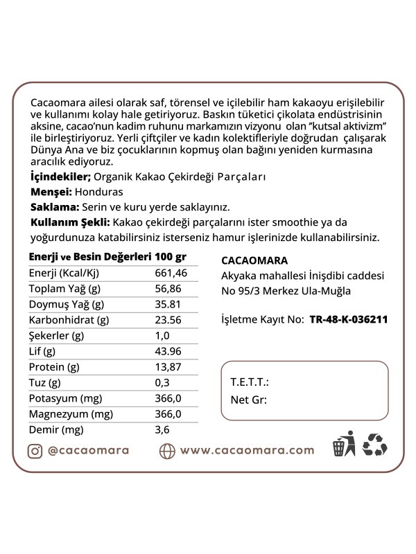 Kakao Çekirdeği Nibi 250gr görsel 4
